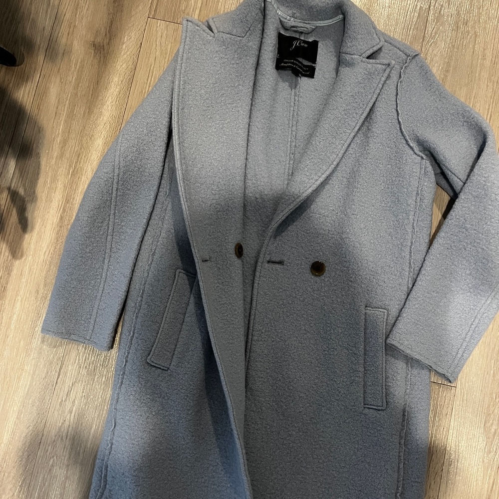 J. Crew Baby Blue Double-Breasted Coat